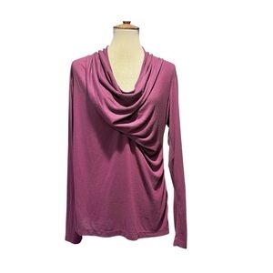 Spiegel Draped Magenta Asymmetrical Top - Long Sleeved -Size XL